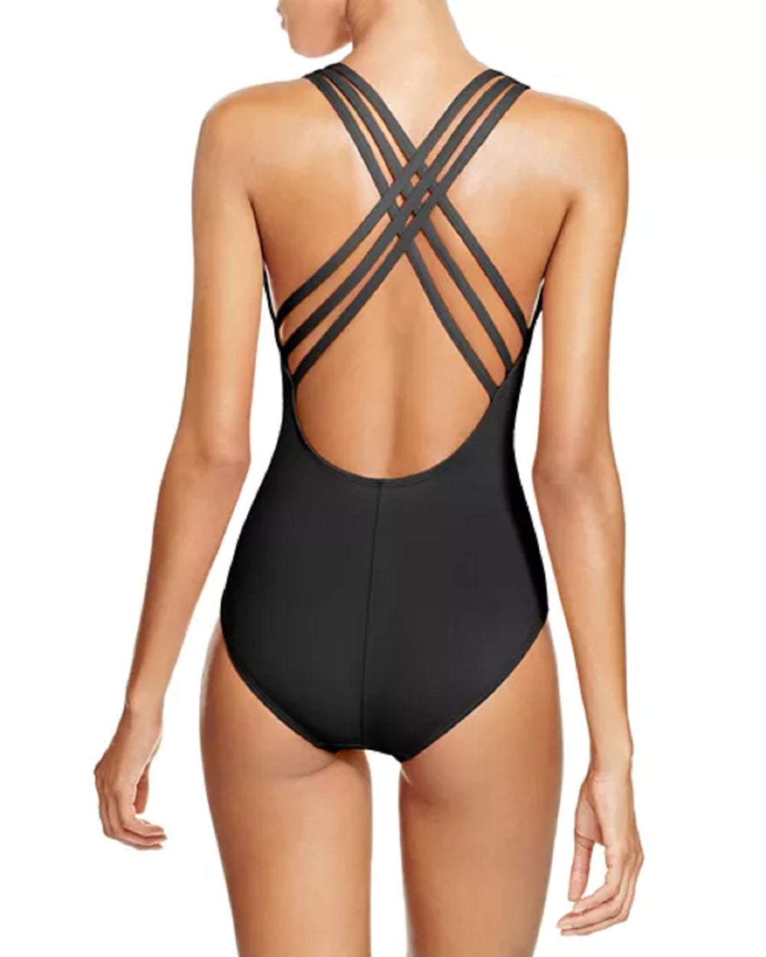 La Blanca Women's Cross Back One Piece Swimsuit Black
