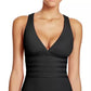 La Blanca Women's Cross Back One Piece Swimsuit Black