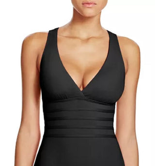 La Blanca Women's Cross Back One Piece Swimsuit Black