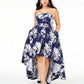 Speechless Women's Trendy Plus Strapless High Low Gown Blue Size 22