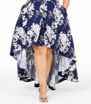 Speechless Women's Trendy Plus Strapless High Low Gown Blue Size 22