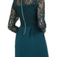 Speechless Women's Lace Zippered Long Sleeve Jewel Neck Mini Fit Flare Party Dress Green Size Medium