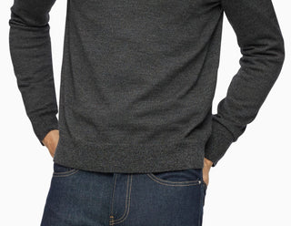Calvin Klein Men's Merino Wool V Neck Sweater Gray Size X-Small