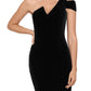 Betsy & Adam Women's Velvet One Shoulder Gown Black Size 2