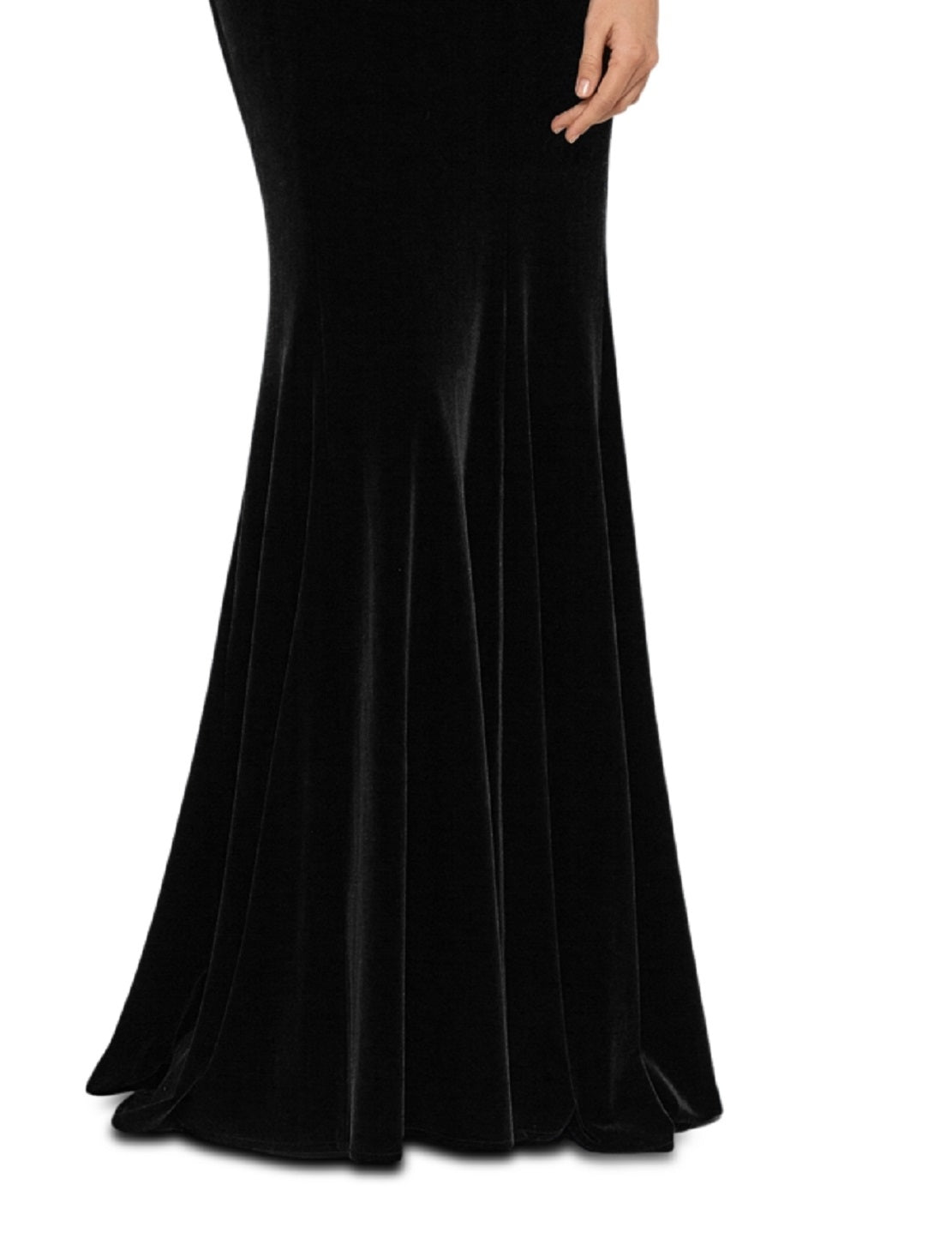 Betsy & Adam Women's Velvet One Shoulder Gown Black Size 2