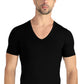 Rounderbum Men's Deep V Neck Set Of 2 T-Shirt Black Size Medium