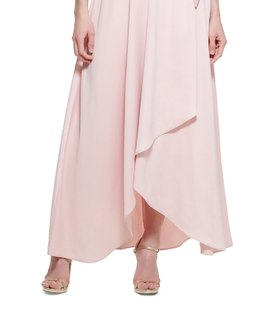 DKNY Women's Crepe Back Satin Flutter Sleeve Dress Pink Size 10