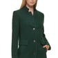 DKNY Women's Single Breasted Boucle Walker Coat Green Size Large