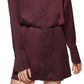 DKNY Women's Long Sleeve Satin Mini Shirtdress Red Size Medium