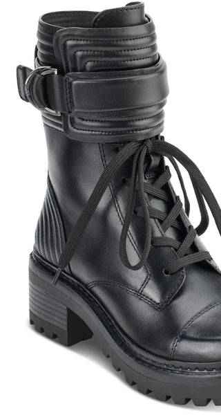 DKNY Women's Basia Combat Boot Black Size 9M