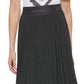 DKNY Women's Faux Suede Pleated Skirt Black Size Large
