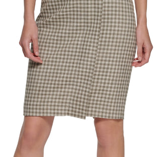 DKNY Women's Plaid Pencil Skirt Green