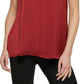 DKNY Women's Ruched Strap Satin Top Red Size Small