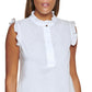 DKNY Women's Ruffled Blouse White Size Large