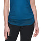 DKNY Women's Sheer Puff Sleeve Top Blue Size X-Large