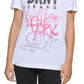 DKNY Women's Graffiti Logo T Shirt White Size Small