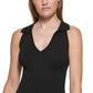 DKNY Women's Polo Tank Sweater Black Size Medium