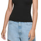 DKNY Women's Polo Tank Sweater Black Size Medium