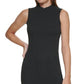 DKNY Women's Sleeveless Mock Neck Dress Black Size Medium