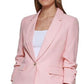 DKNY Women's Madison Ruched Sleeve Jacket Pink Size 10