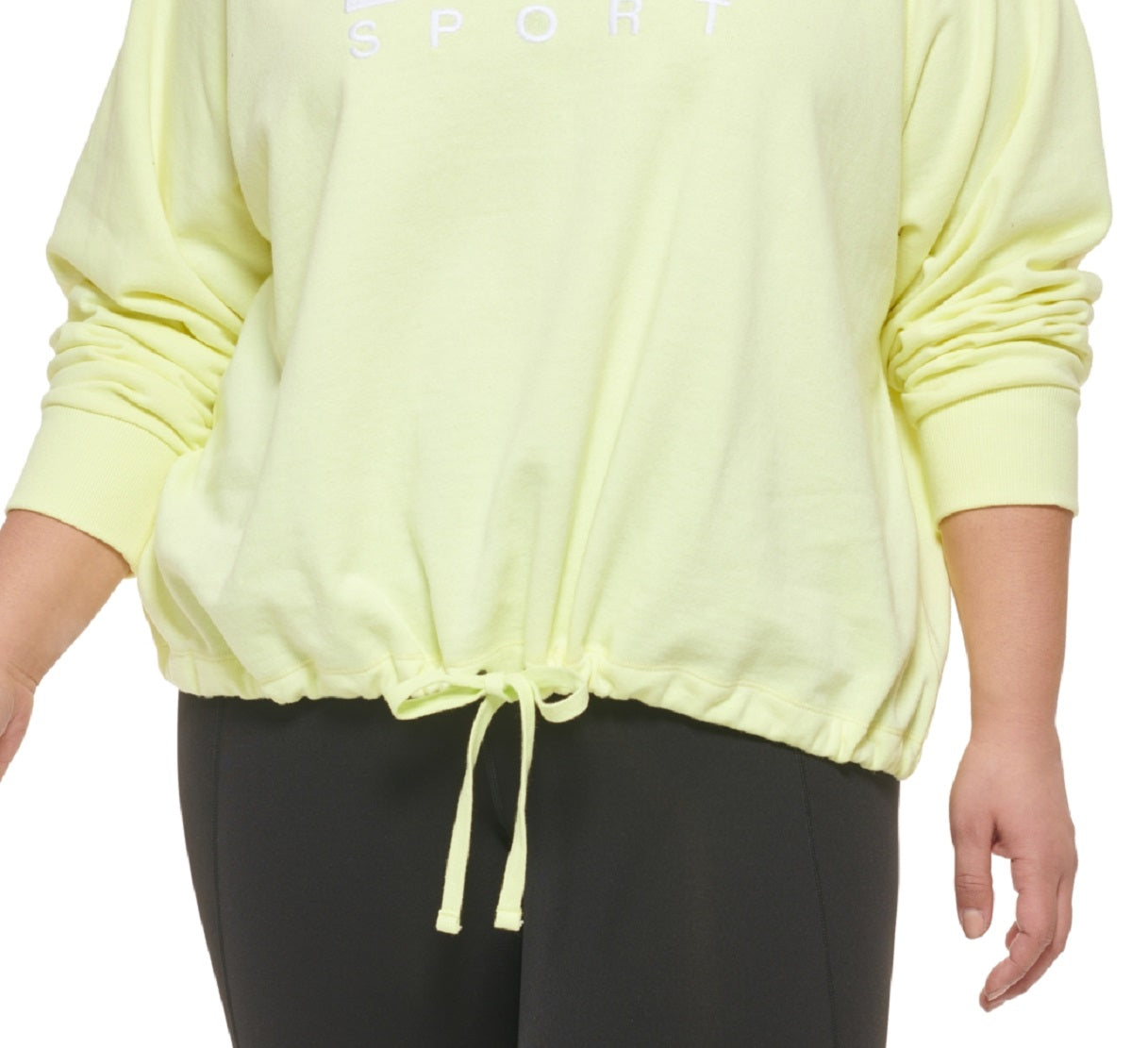 DKNY Women's Logo Hoodie Yellow Size 3X