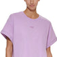 DKNY Women's Boxy Cropped T Shirt Purple Size Large