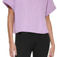 DKNY Women's Boxy Cropped T Shirt Purple Size Large