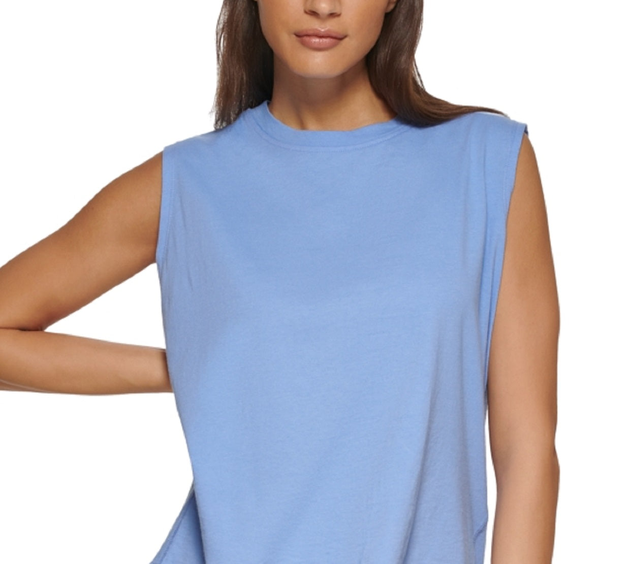 DKNY Women's Cotton Muscle Tank Top Blue Size Medium