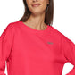 DKNY Women's Metallic Logo Cropped Sweatshirt Pink Size X-Large