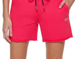DKNY Women's Metallic Logo Shorts Pink Size Small