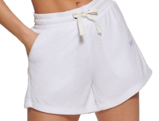 DKNY Women's Terry Cloth Relaxed Shorts White Size X-Small