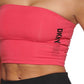 DKNY Women's Exploded Sport Outline Logo Tube Top Pink Size Small