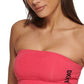DKNY Women's Exploded Sport Outline Logo Tube Top Pink Size Small
