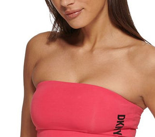 DKNY Women's Exploded Sport Outline Logo Tube Top Pink Size Small