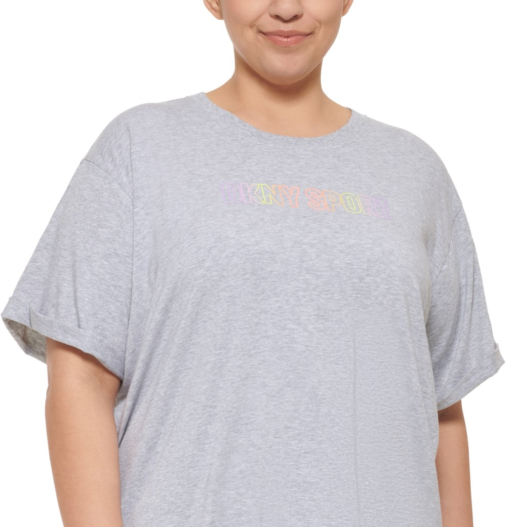 DKNY Women's Womens Plus Running Yoga Shirts & Tops Gray Size 2X