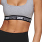 DKNY Women's Outline Logo Elastic Bralette Gray Size Large