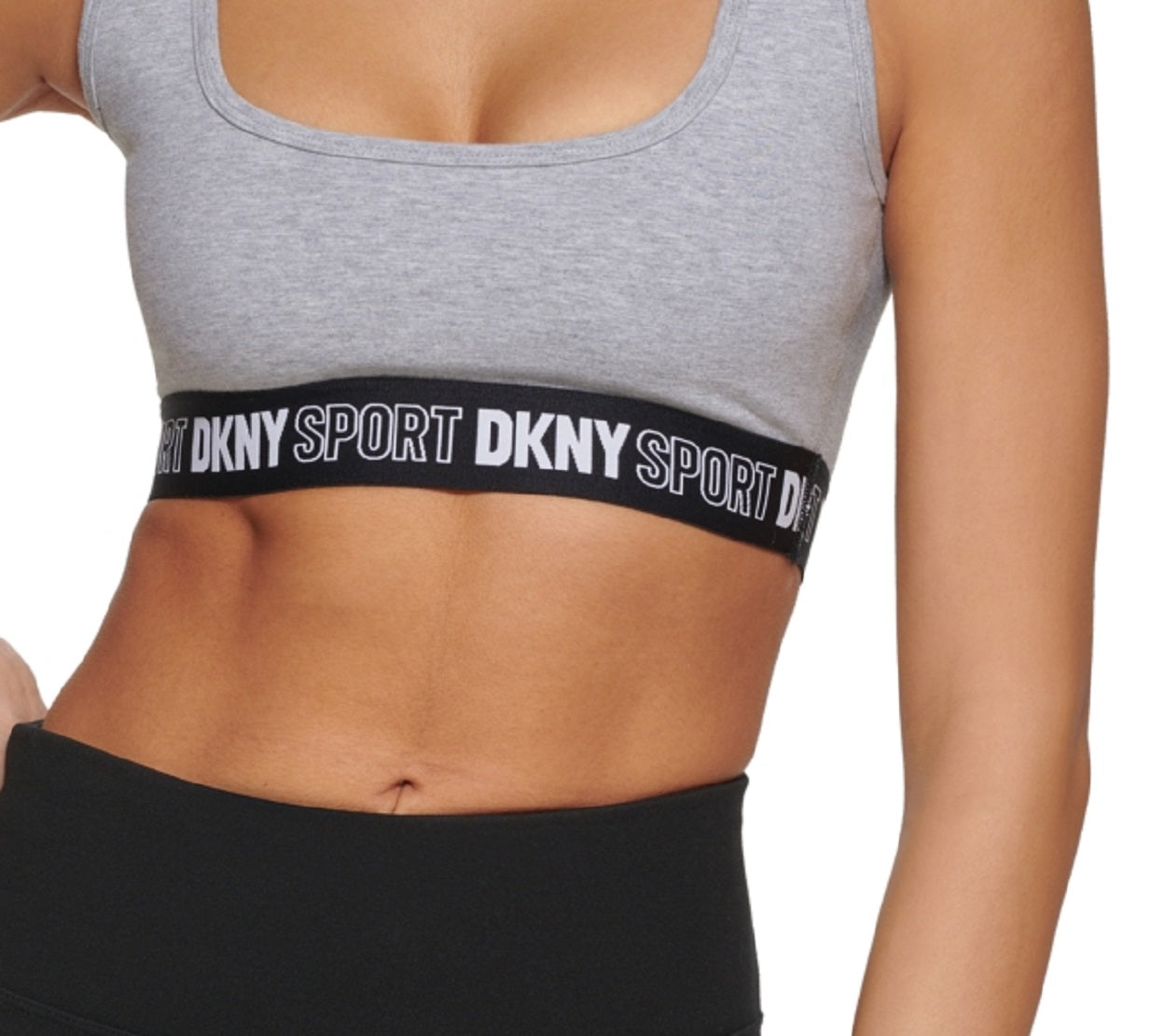 DKNY Women's Outline Logo Elastic Bralette Gray Size Large
