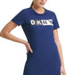 DKNY Women's Cotton Logo T-Shirt Dress Blue Size Large