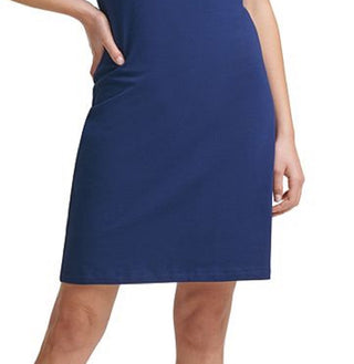 DKNY Women's Cotton Logo T Shirt Dress Blue Size Medium