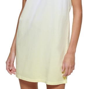 DKNY Women's Dip Dyed T-Shirt Dress Yellow Size X-Large