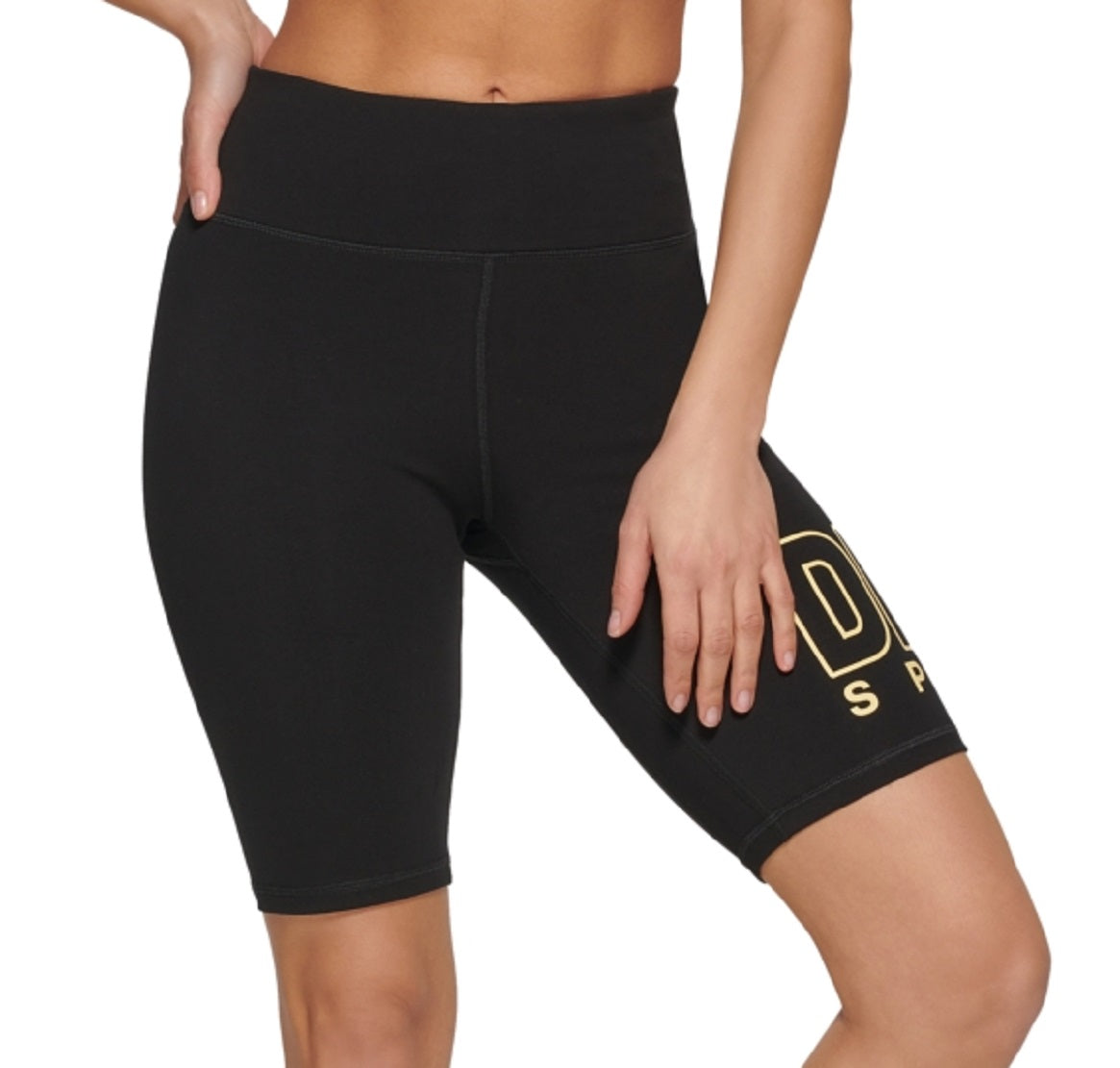 DKNY Women's High Waist Bike Shorts Black Size Medium