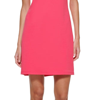 DKNY Women's Cotton Logo T-Shirt Dress Pink Size X-Small