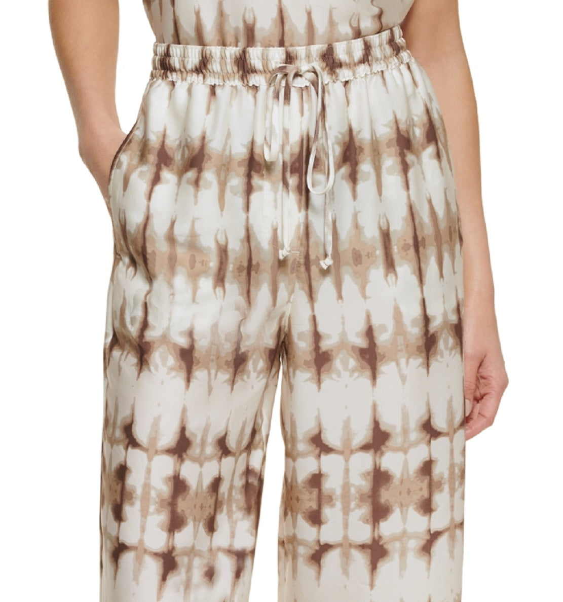 DKNY Women's Tie Dye Crop Pants Brown Size Medium