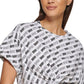 DKNY Women's Outline Logo Print Cropped Boxy T-Shirt White Size Small