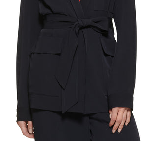 DKNY Women's Utility Belted Blazer Blue Size Medium