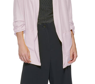 DKNY Women's Scrunch Sleeve Oversize Blazer Pink Size X-Large