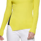 DKNY Women's Contrast Shoulder Sweater Yellow Size Large
