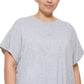 DKNY Women's Knot Front Metallic Logo T-Shirt Gray Size 2X