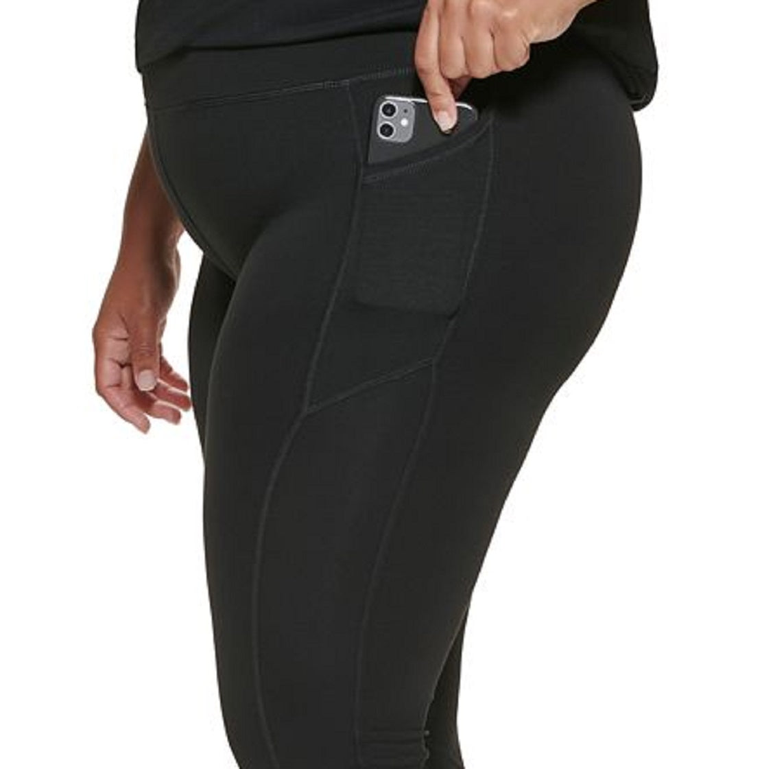 DKNY Women's Medallion Logo 7/8 Leggings Black Size 2X