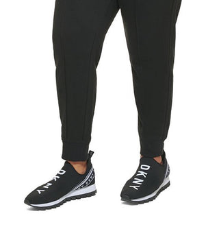 DKNY Women's Embroidered Logo Pintucked Jogger Pants Black